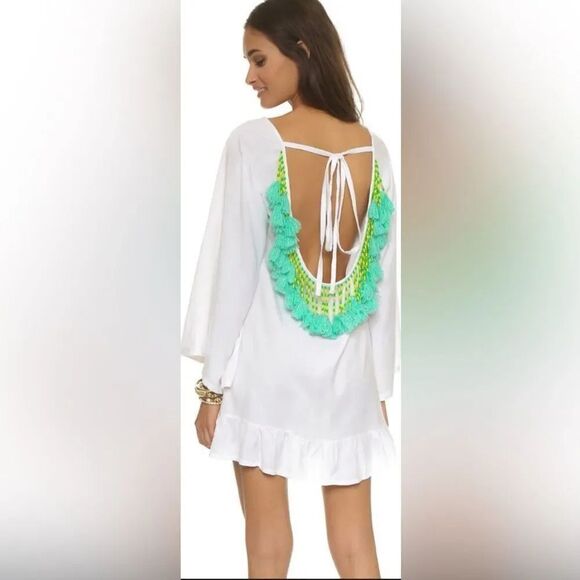 Sundress Basic Short White with Turq NWT - Picture 1 of 4